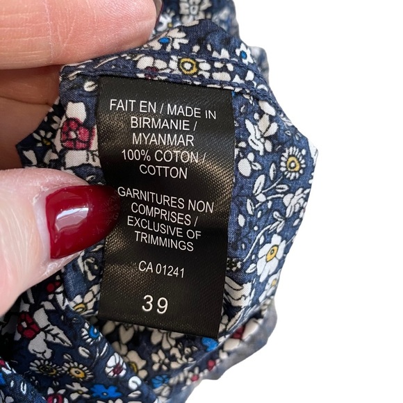 men's LE 31 navy floral button down shirt large - Picture 7 of 9